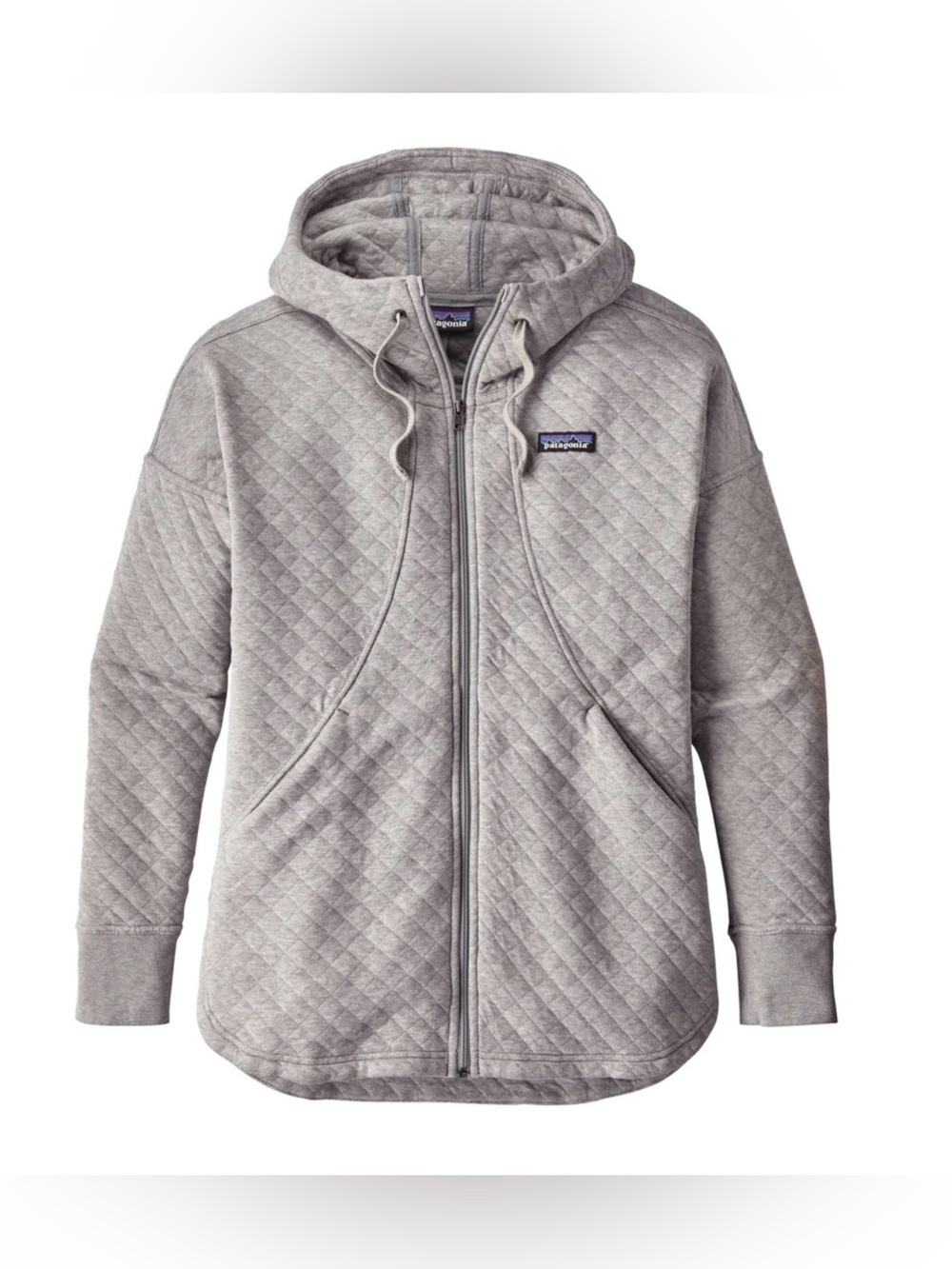 Patagonia Quilted Light Gray Full‑Zip Hoodie Jacket